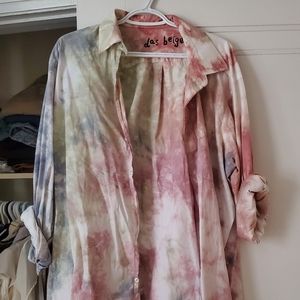 Local Tie Dye Oversized Button Up Shirt